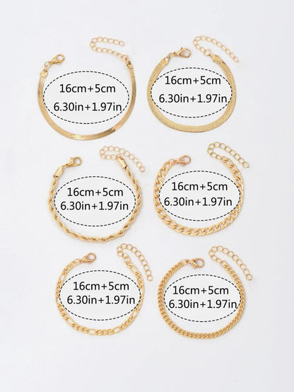 Golden Glow Stack – 6-Piece Bracelet Set