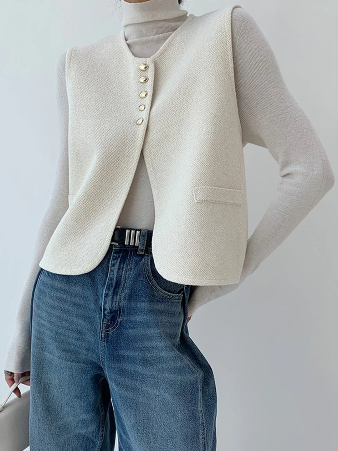 Old Money Style Split Sweater Vest