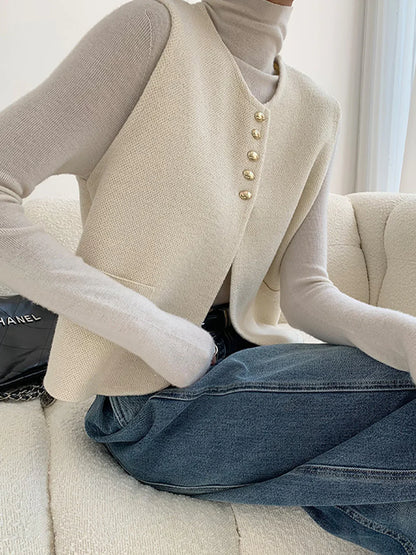 Old Money Style Split Sweater Vest