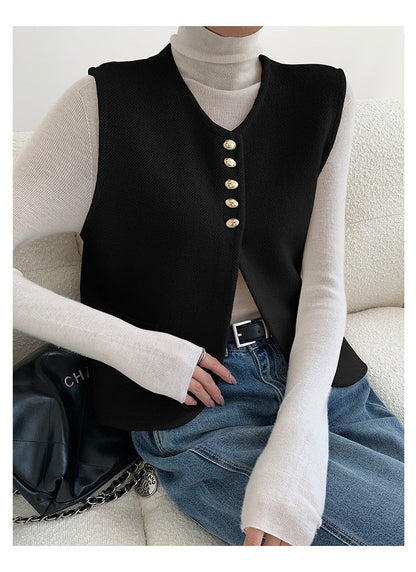 Old Money Style Split Sweater Vest