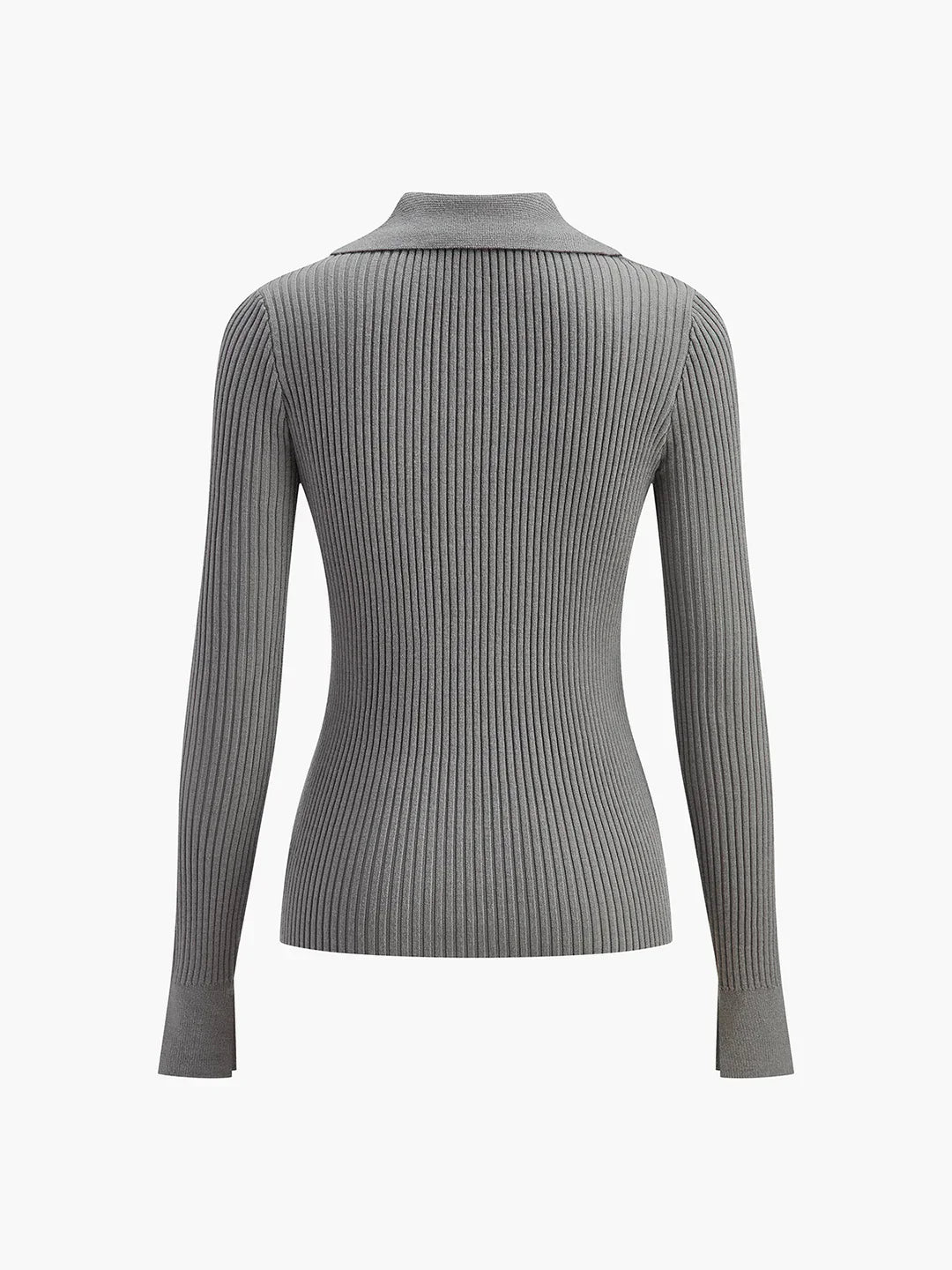 Oldmoney Style Ribbed Lapel Slim Cardigan