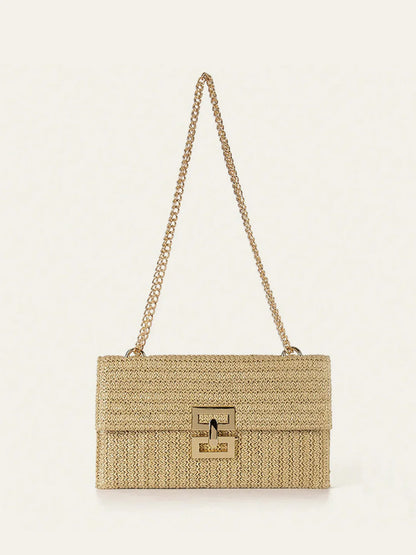 Modern Elegance Woven Chain Bag