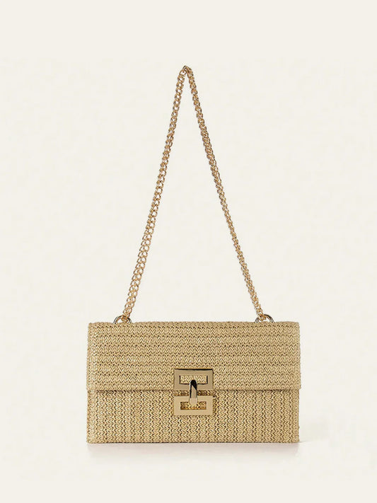 Modern Elegance Woven Chain Bag