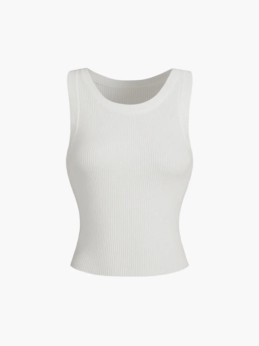 Solid Ribbed Sweater Top