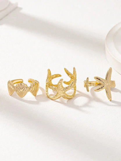 Starfish & Shell Dream Rings Set
