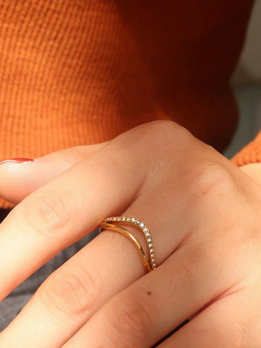 Diamond Drift Gold Ring