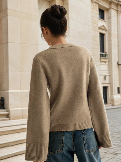 V-neck Button Knitted Cardigan