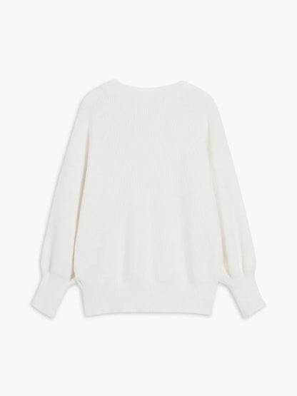 Solid Color Long-sleeved Pearl Oversized Cardigan