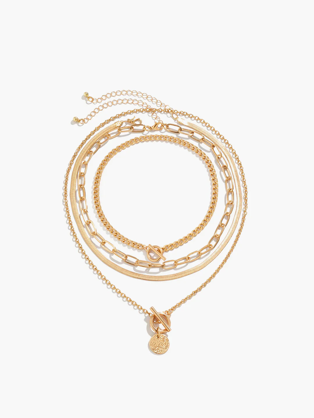 4-Piece Chunky Layered Pendant Necklace Set