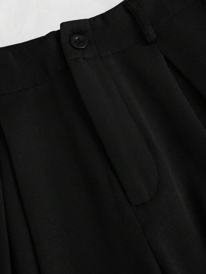 High-Waisted Wide‑Leg Black Trousers