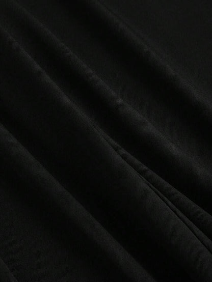 High-Waisted Wide‑Leg Black Trousers