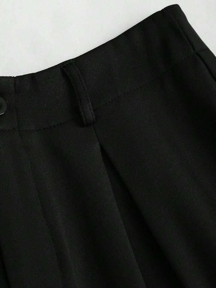 High-Waisted Wide‑Leg Black Trousers
