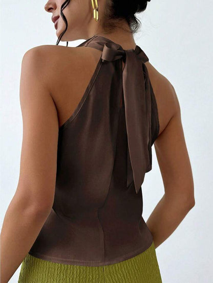 Always Elegant Halter Neck Backless Top