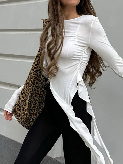 Modern Muse Asymmetrical Ruffle Blouse