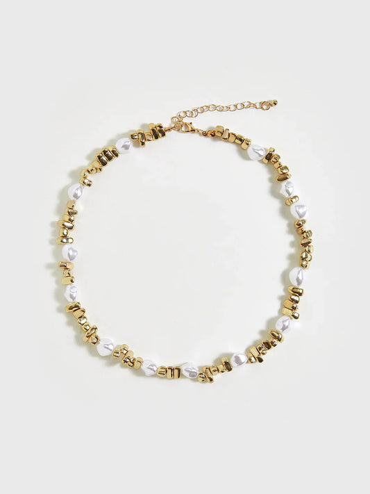 Delicate Pearl Gold Choker Necklace