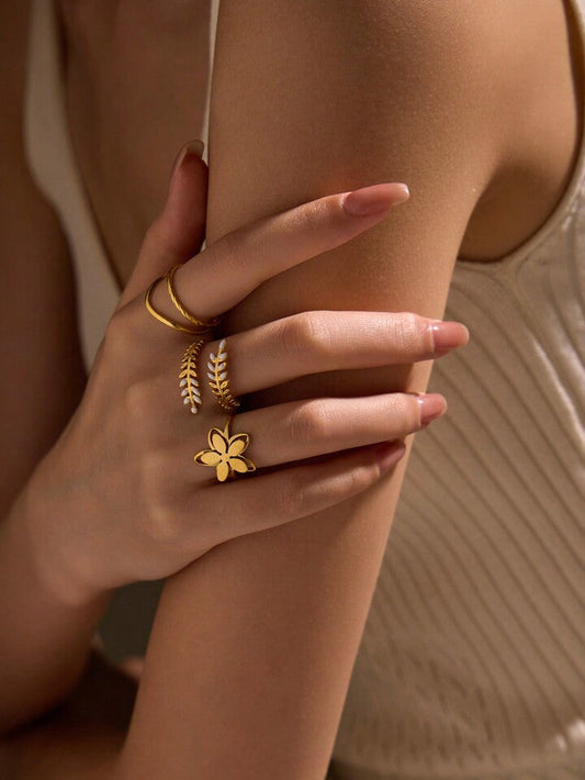 3-Piece Nature-Inspired Ring Set