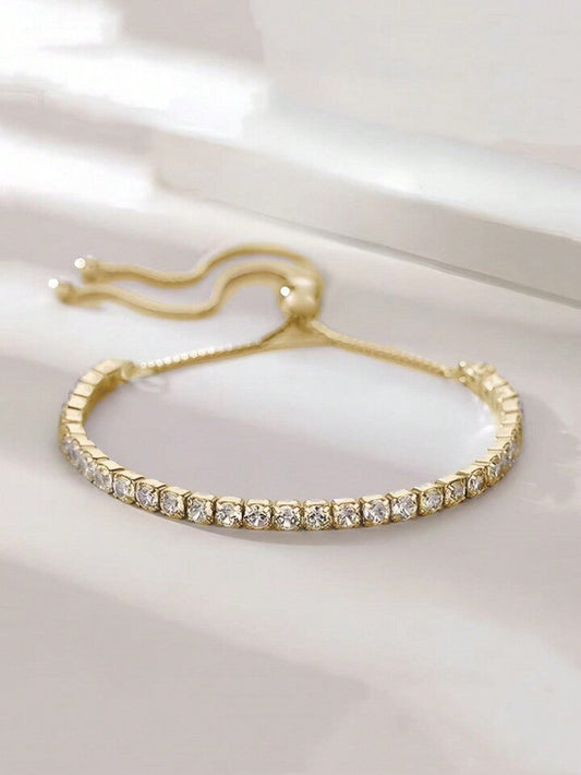 Minimalist Rhinestone Adjustable Bracelet