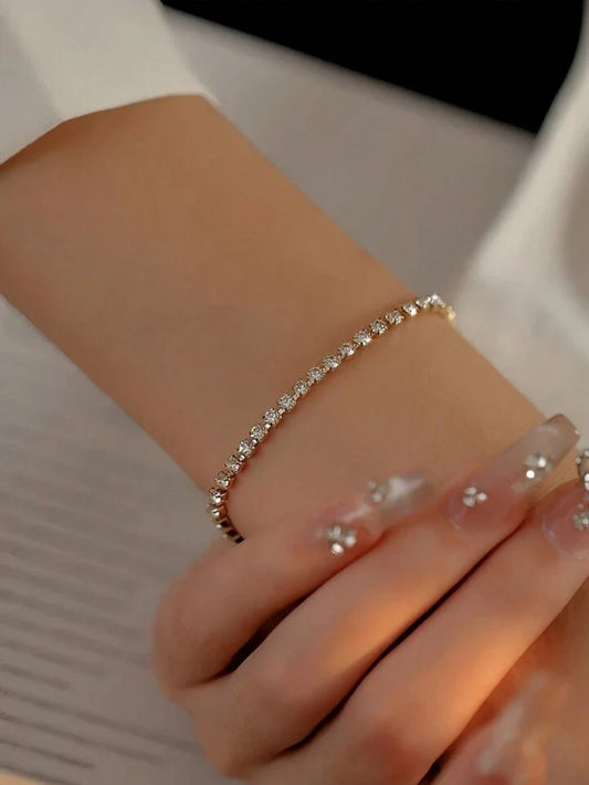 Minimalist Rhinestone Adjustable Bracelet