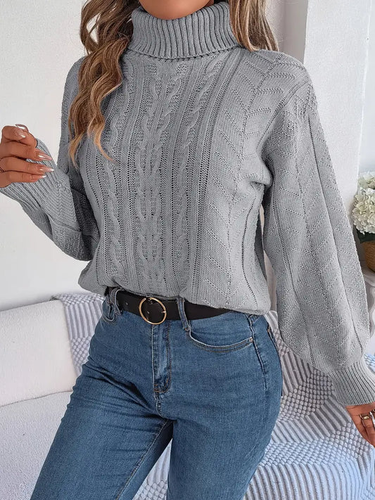 Collar Twist Knitted Pullover Sweater