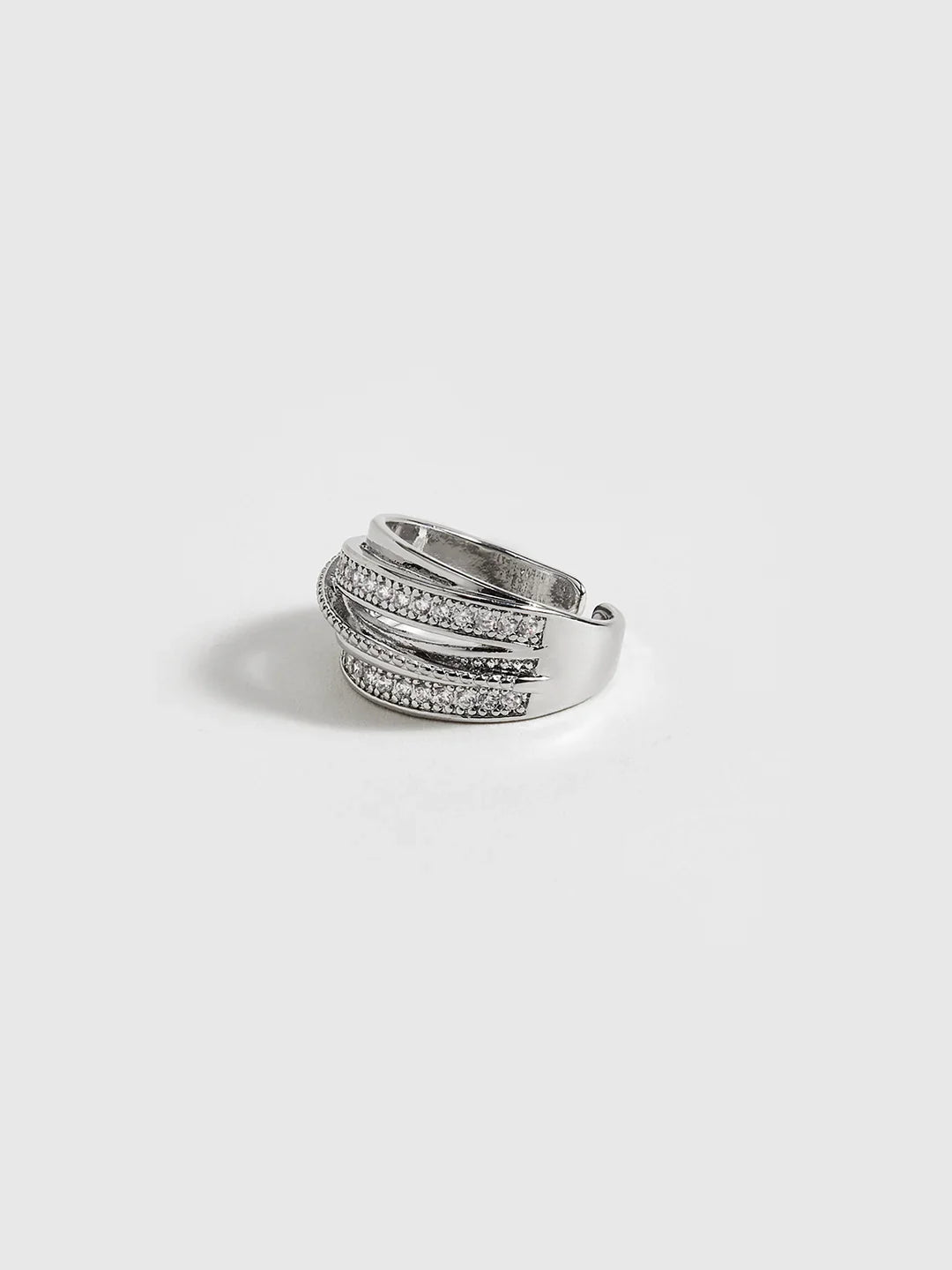 Radiant Layers Adjustable Rhinestone Ring