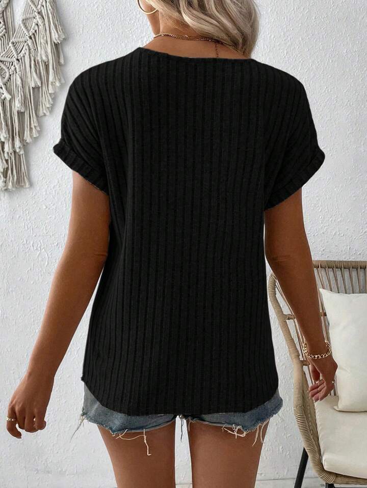 Everyday Essential Cashmere Blend V-neck Button Top