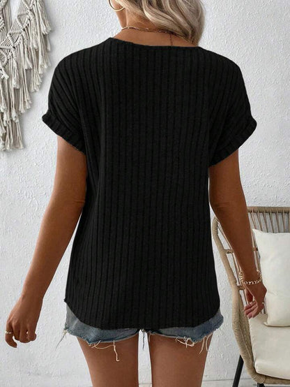 Everyday Essential Cashmere Blend V-neck Button Top