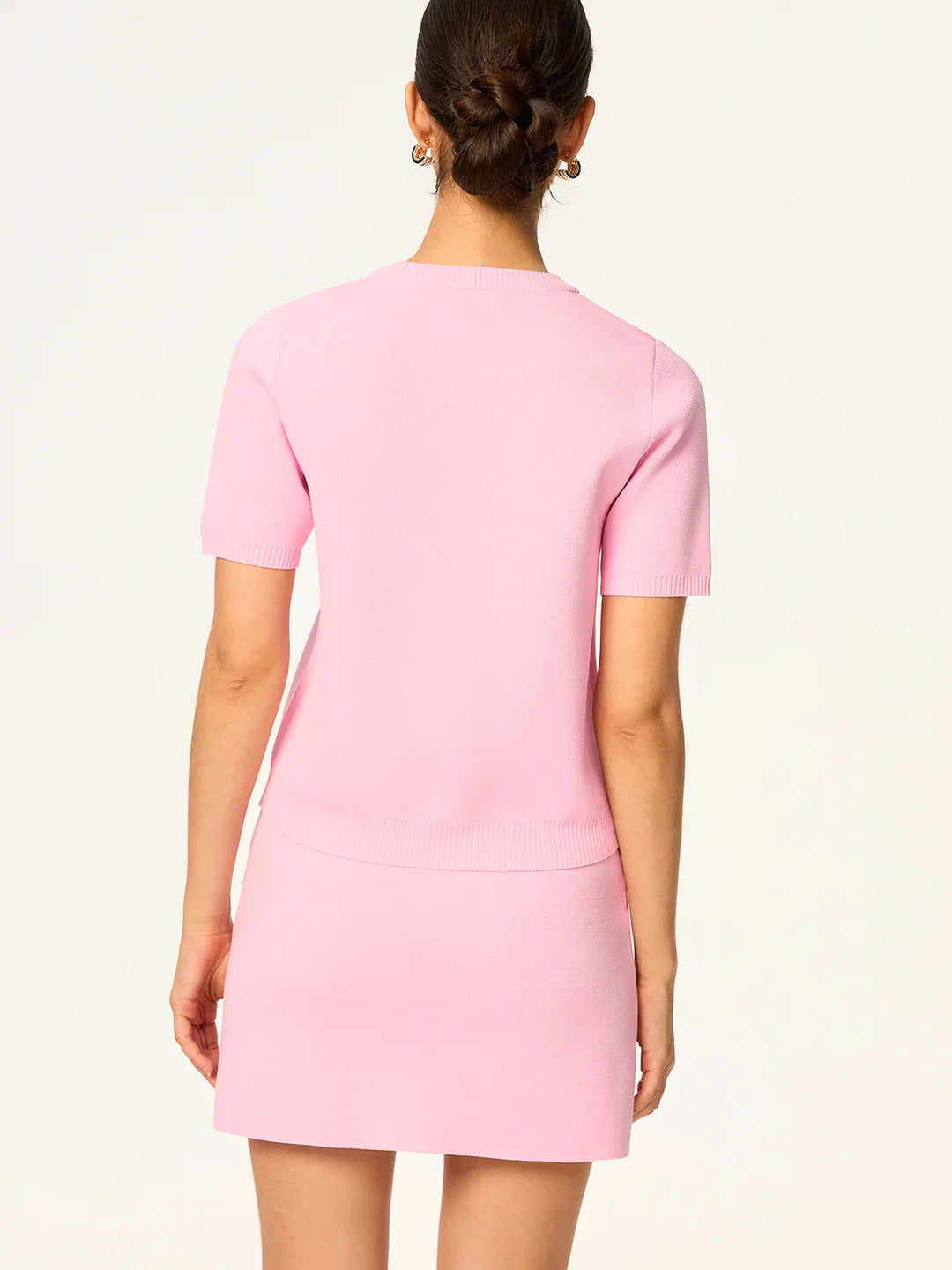 Vintage-Inspired Pink Knit Set