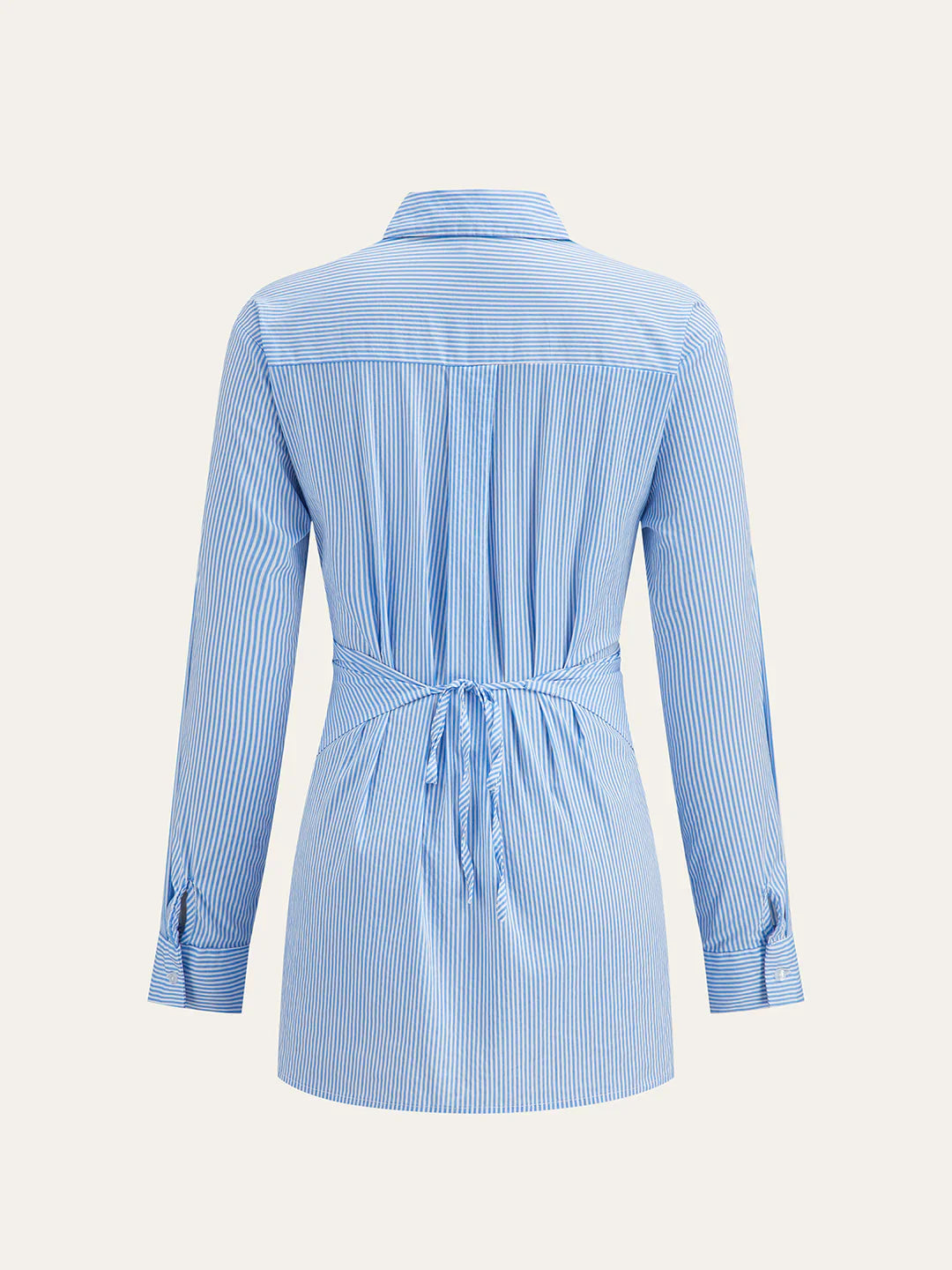 Modern Asymmetric Pinstripe Wrap Shirt