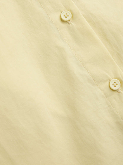 Cotton Collar Solid Long Sleeve Shirt