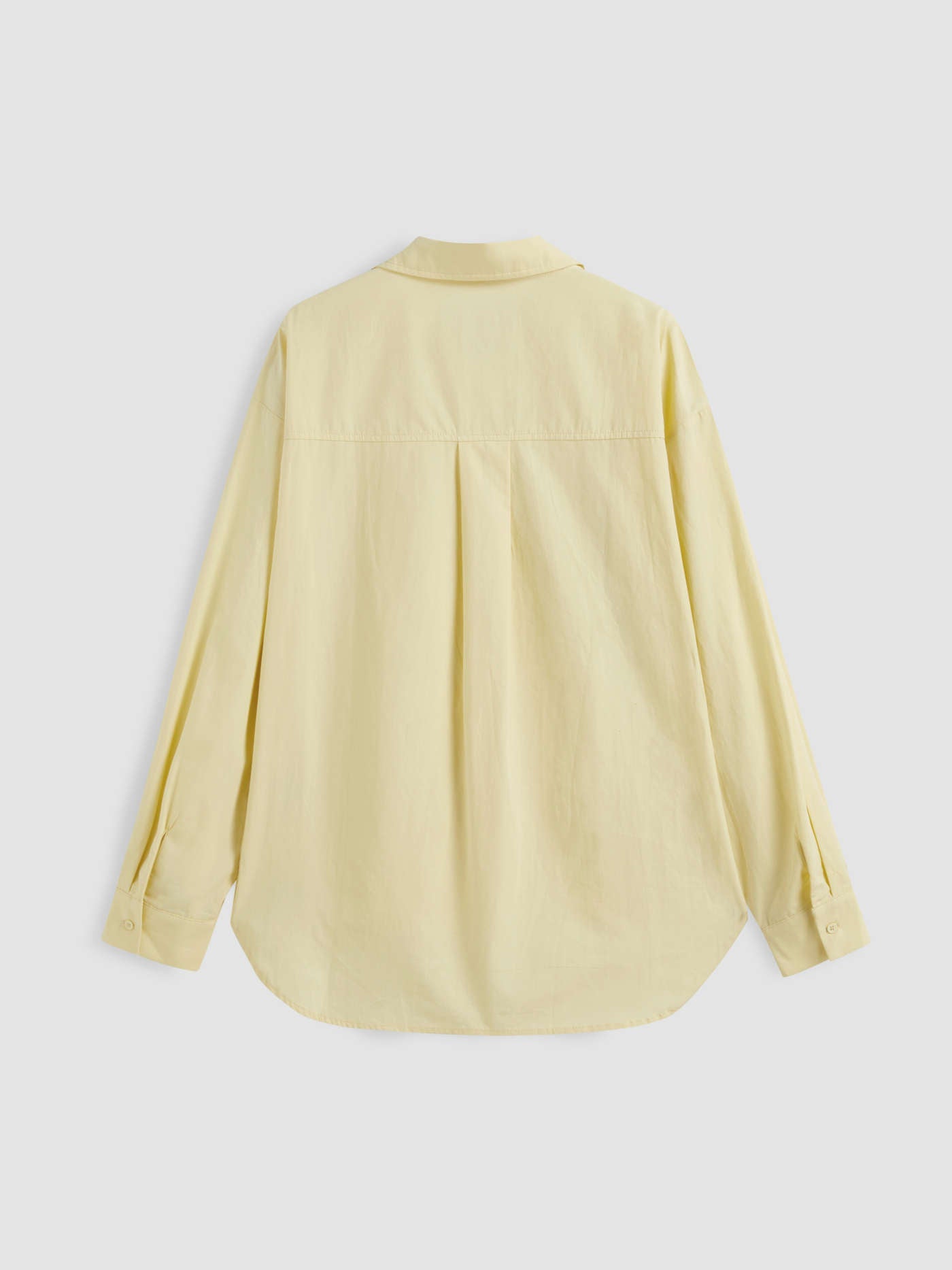 Cotton Collar Solid Long Sleeve Shirt
