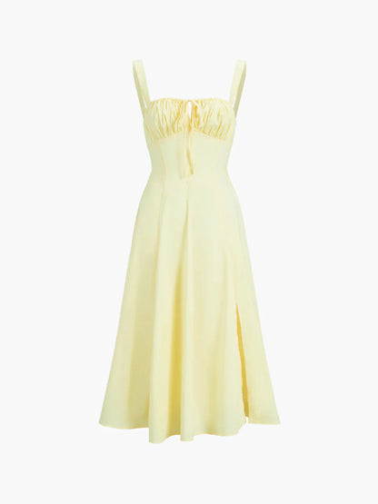 Lace-up Long Sling Midi Dress