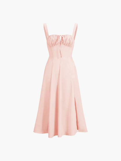 Lace-up Long Sling Midi Dress