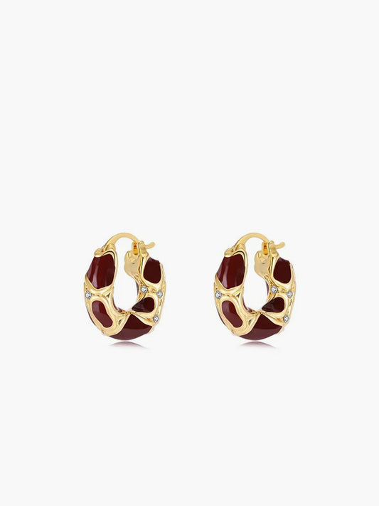 Chunky Golden Frame Hoop Earrings