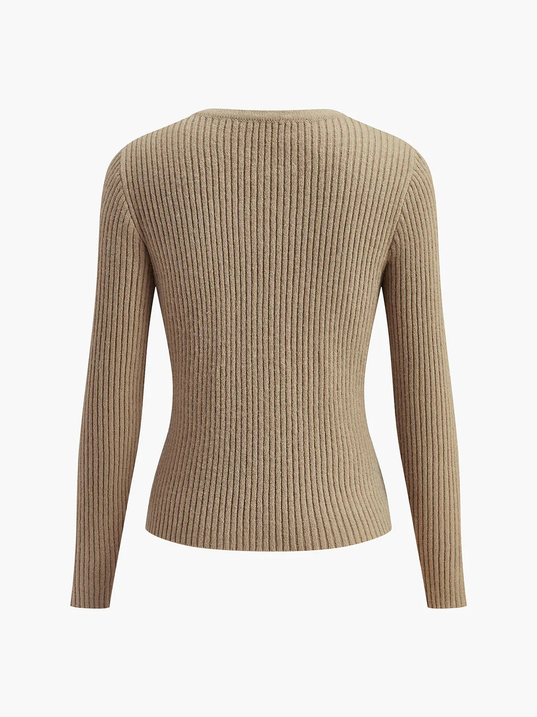 Slim Fit Irregular Crew Neck Knitted Cardigan