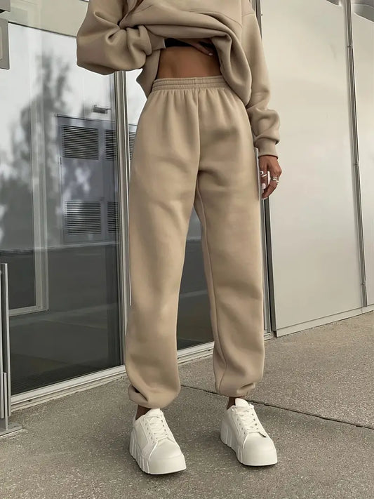 Lapel Solid Color Zipped Casual Matching Set