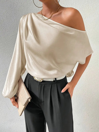 Long-sleeved Asymmetric Pullover Top