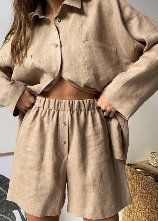 Linen District - Relaxed Shirt & Shorts Co-Ord Set