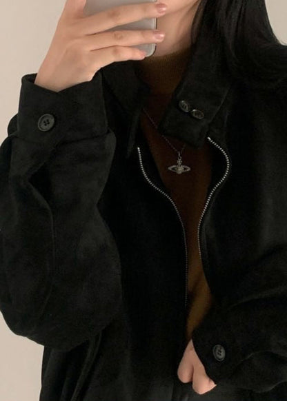 Hazel Brown Suede Oversized Jacket – Women’s Casual Outerwear