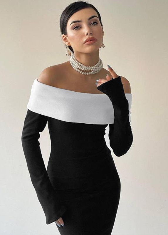Seraphina - Off Shoulder Contrast Maxi Dress