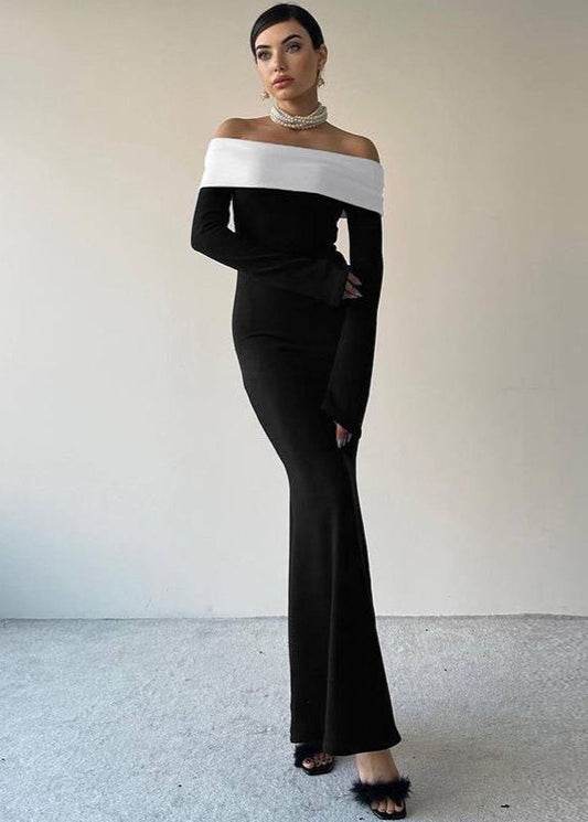 Seraphina - Off Shoulder Contrast Maxi Dress