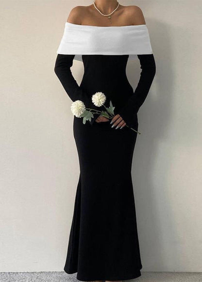 Seraphina - Off Shoulder Contrast Maxi Dress
