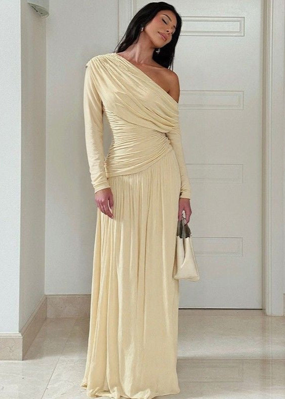 Aveline - One Shoulder Draped Maxi Dress