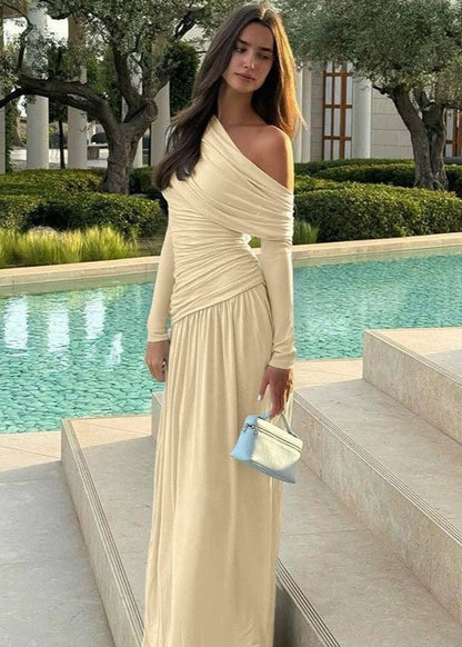 Aveline - One Shoulder Draped Maxi Dress