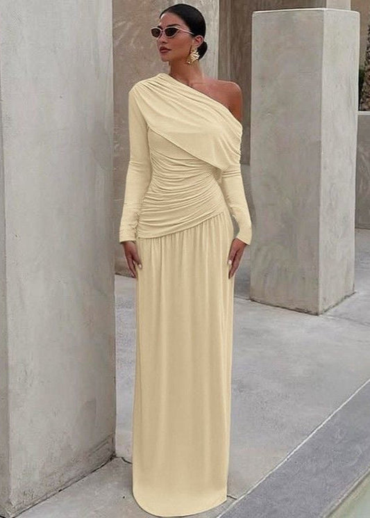 Aveline - One Shoulder Draped Maxi Dress