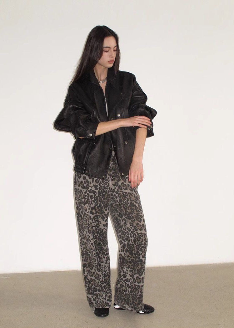 Aurora - Oversized Genuine Lambskin Leather Jacket