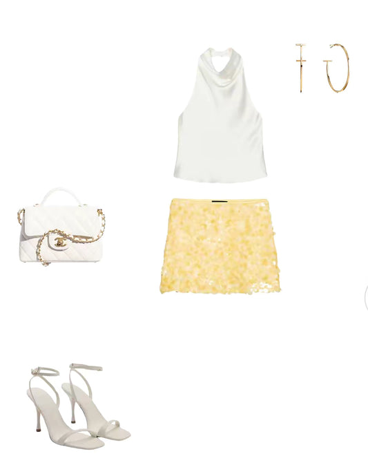 Sari | Sequin Yellow Skirt