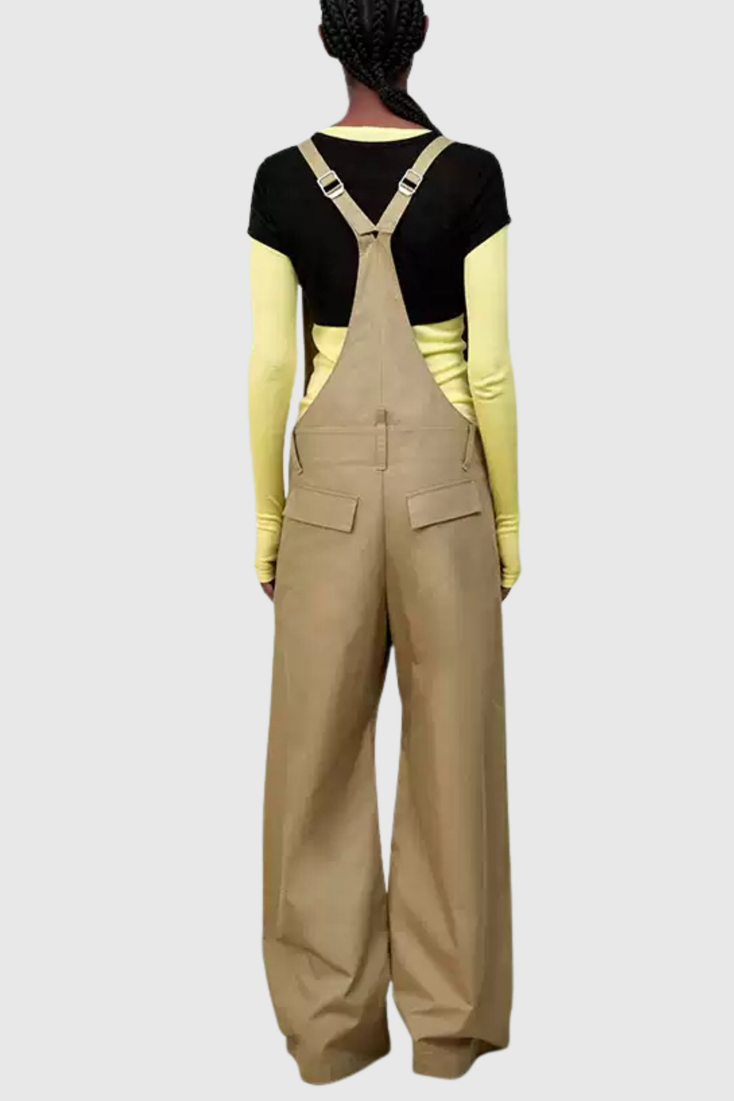 Jasleen V-neck Overalls - Khaki