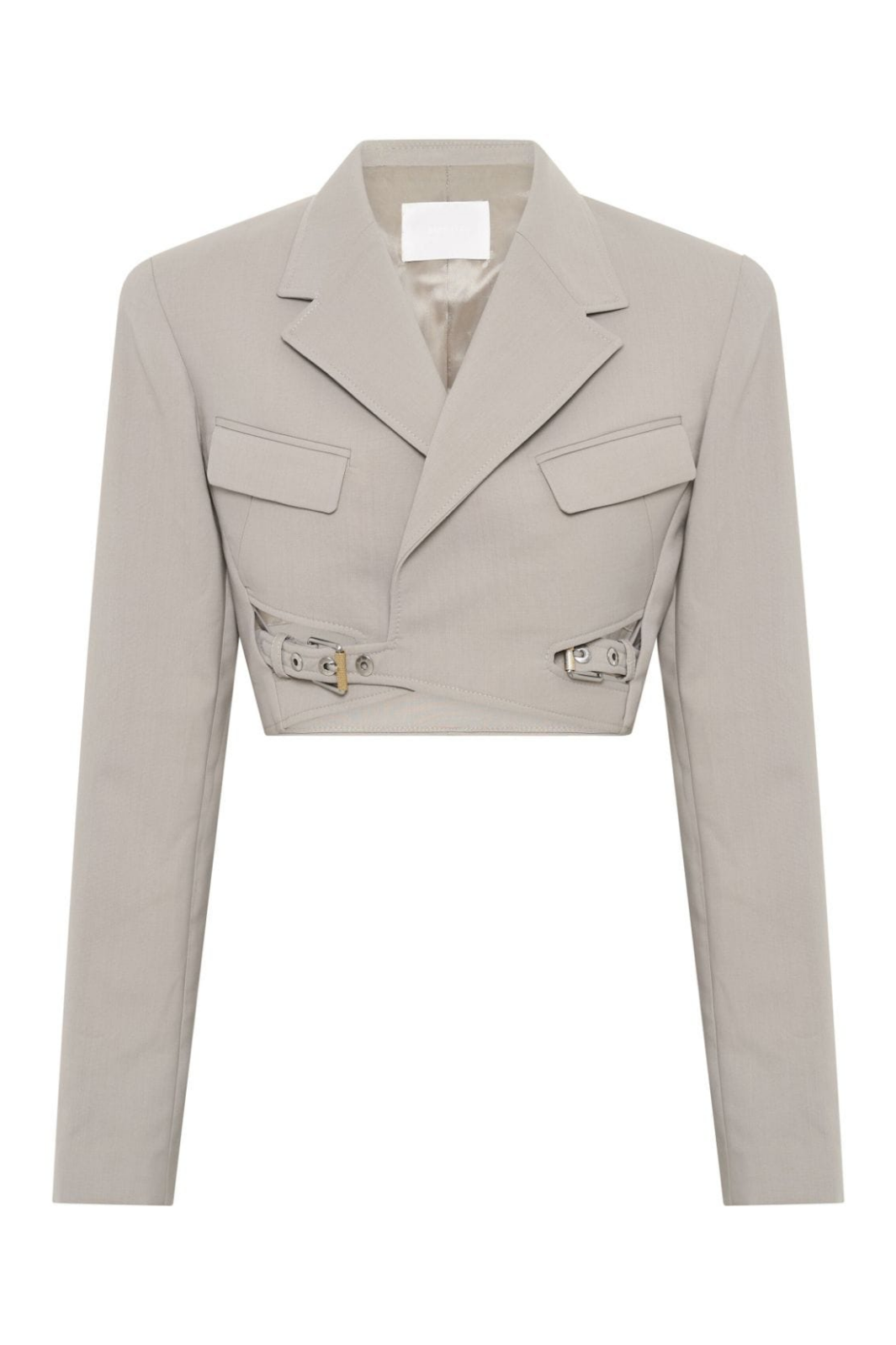 Jayla Cropped Cutout Blazer - Grey