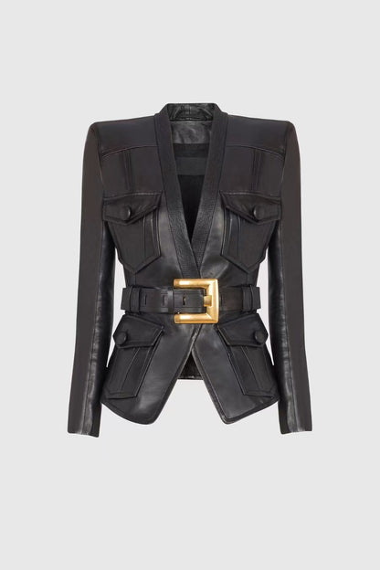 Jodell Belted Leather Jacket
