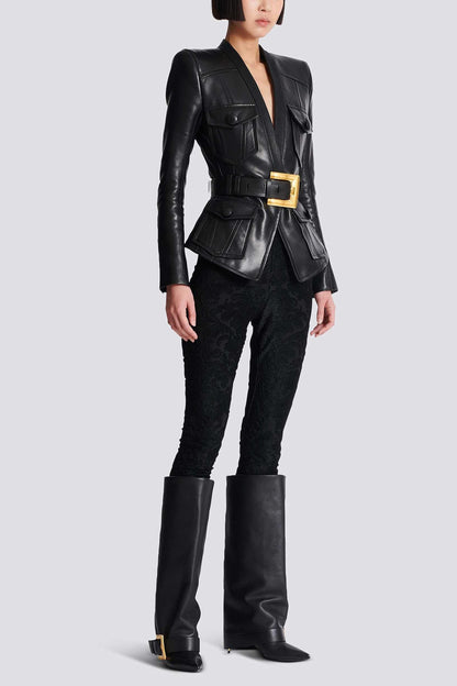 Jodell Belted Leather Jacket